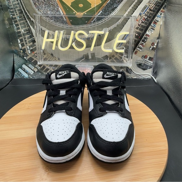 Nike Dunk Low Panda Sneakers Youth Size 3Y Black/White - Picture 6 of 11